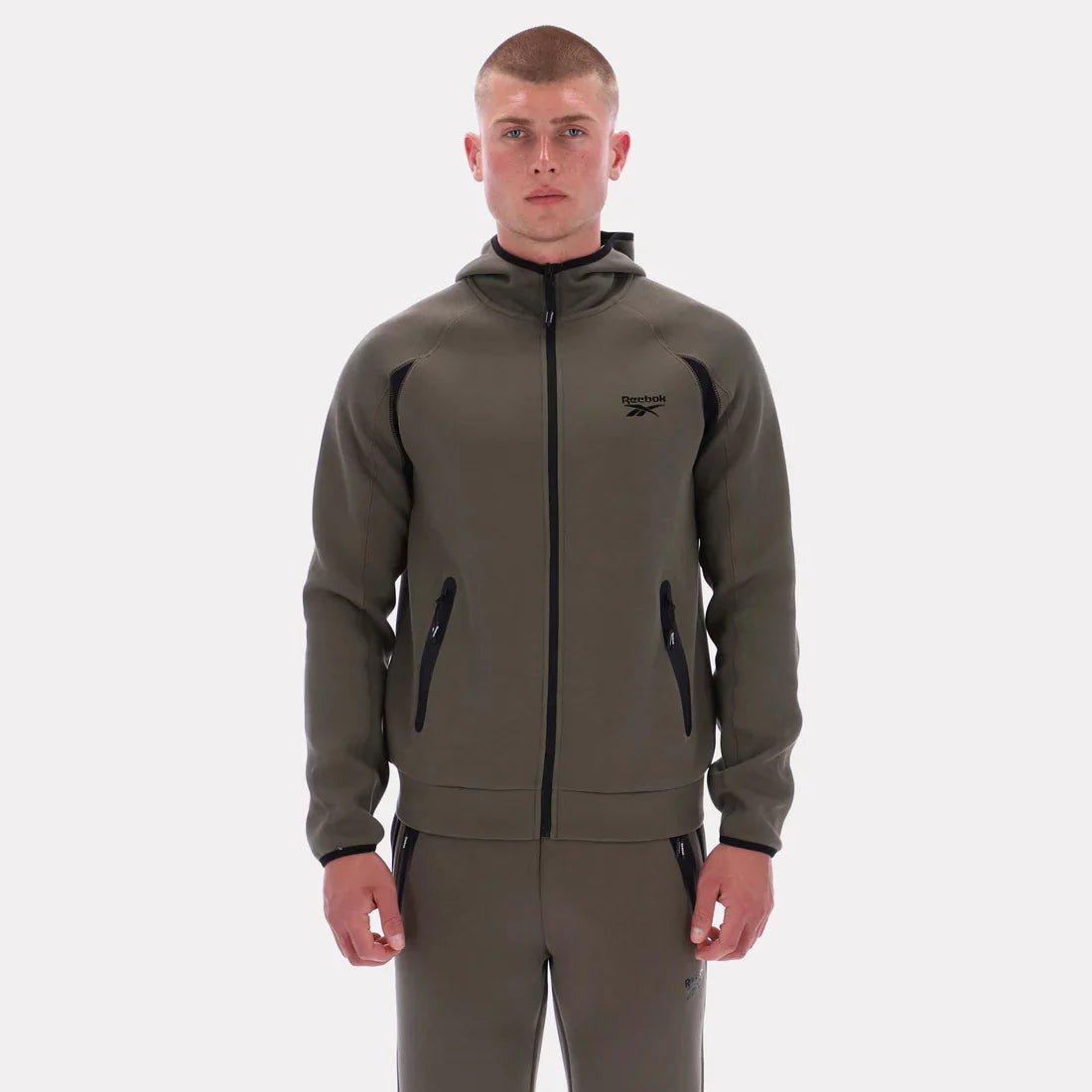 Men's Reebok Contrast Panel Zip Hoodie
