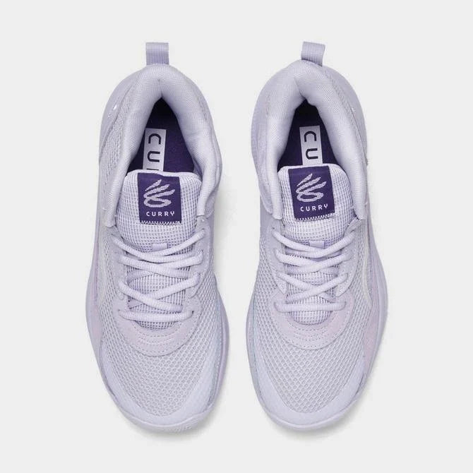 Big Kids' Under Amour Curry 3Z 24 Suede Basketball Shoes "Salt Purple"