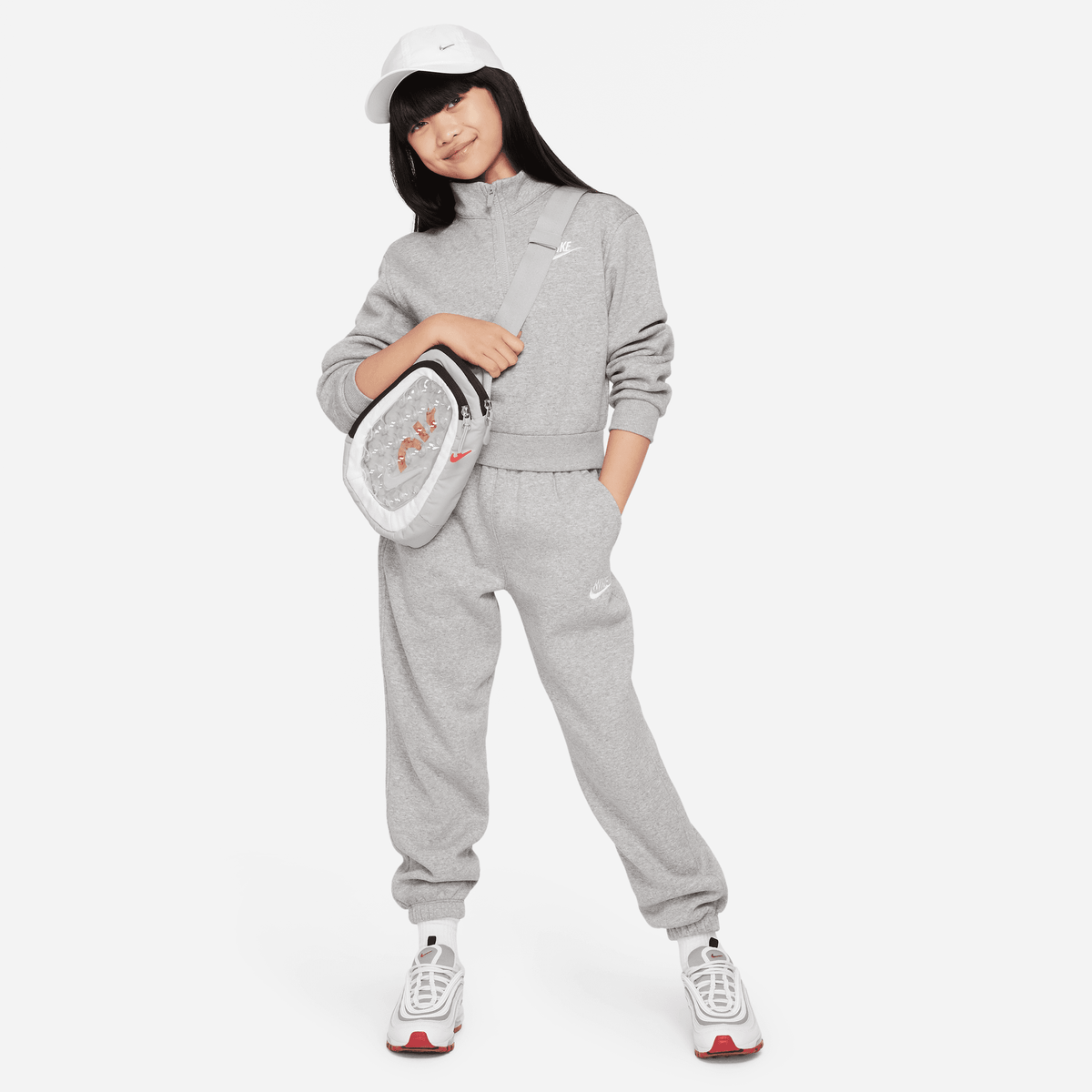 Big Kids' Nike Club Fleece 1/2-Zip Long-Sleeve Top