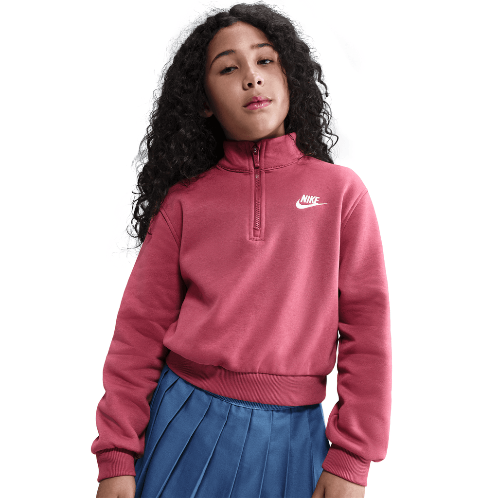Big Kids' Nike Club Fleece 1/2-Zip Long-Sleeve Top