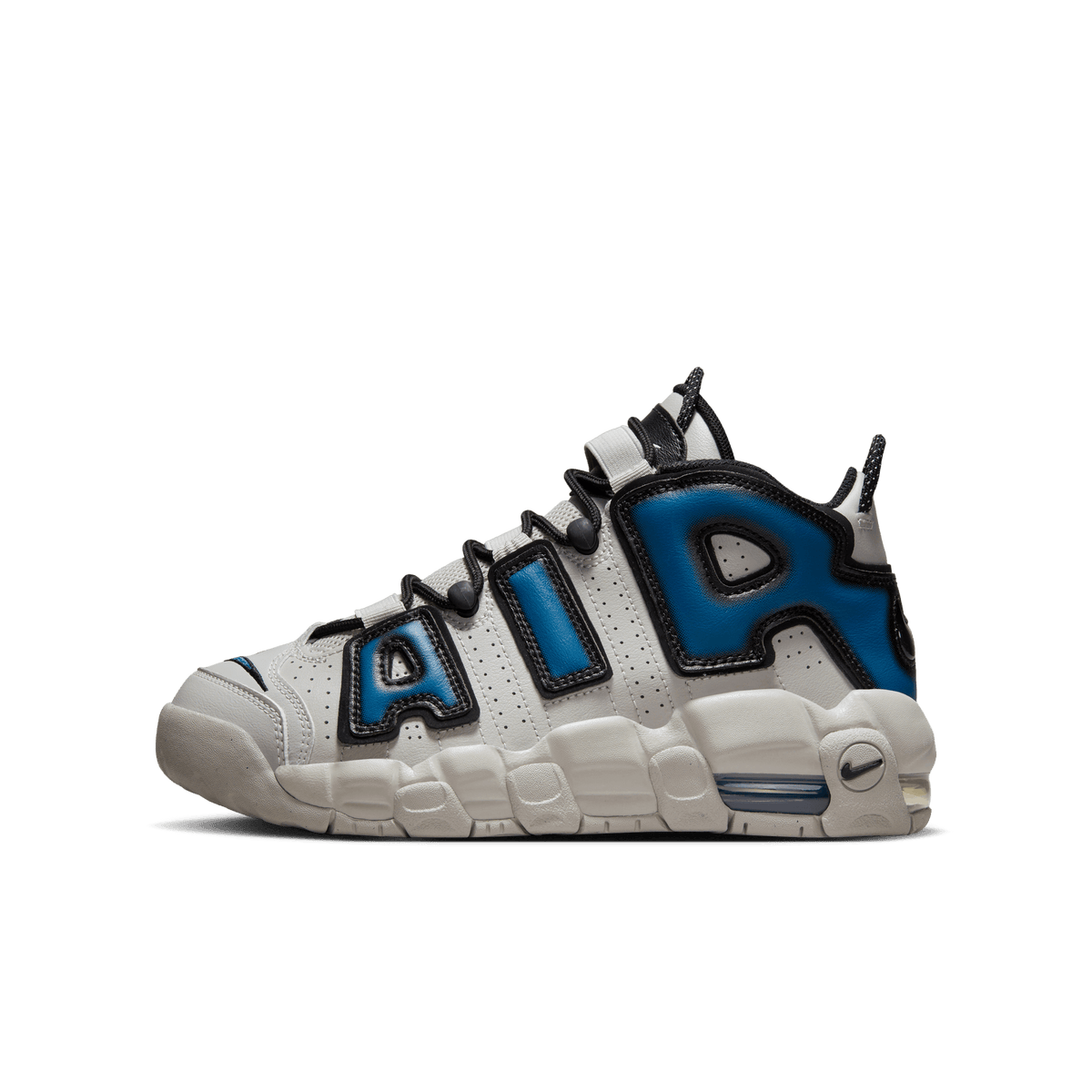Big Kids' Nike Air More Uptempo "Industrial Blue-Iron Grey"