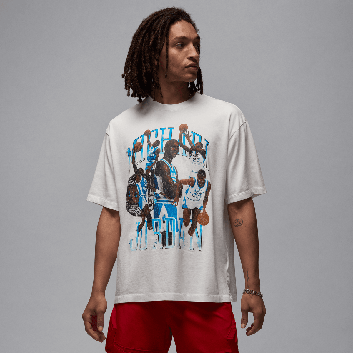 Men's Jordan Flight Essential Oversize Graphic Crew T-Shirt "Sail Black"