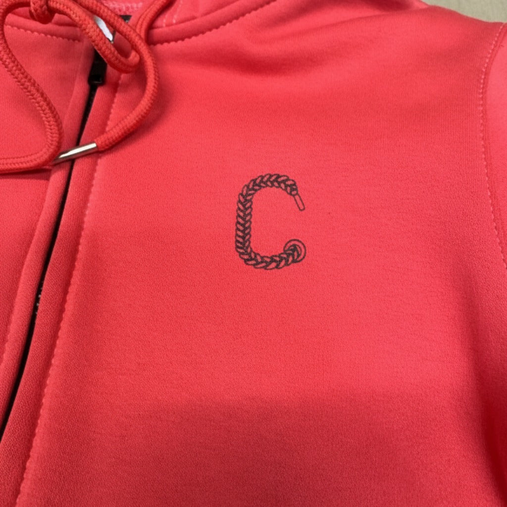 The Closet Inc Womens Fleece Zipper Rose With Black "C"