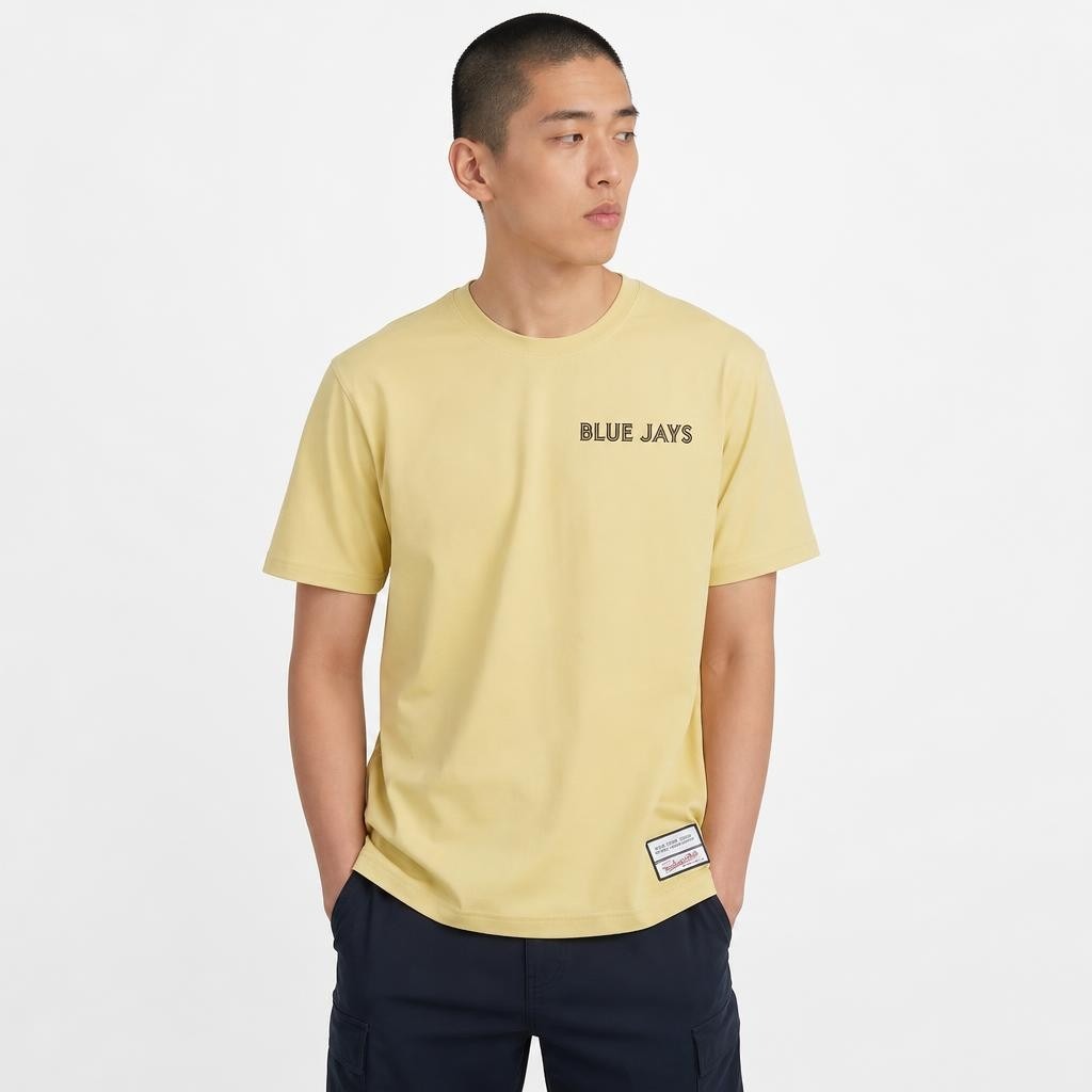 Men's Mitchell and Ness MLB Toronto Blue Jays Current Cream Core Tee