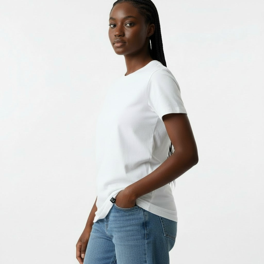 TCI Women's Plain White Tee Basic