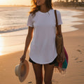 Women's TCI Plain White Tee Curved