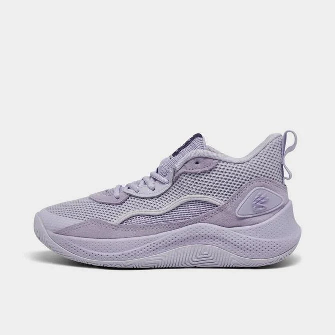 Big Kids' Under Amour Curry 3Z 24 Suede Basketball Shoes "Salt Purple"